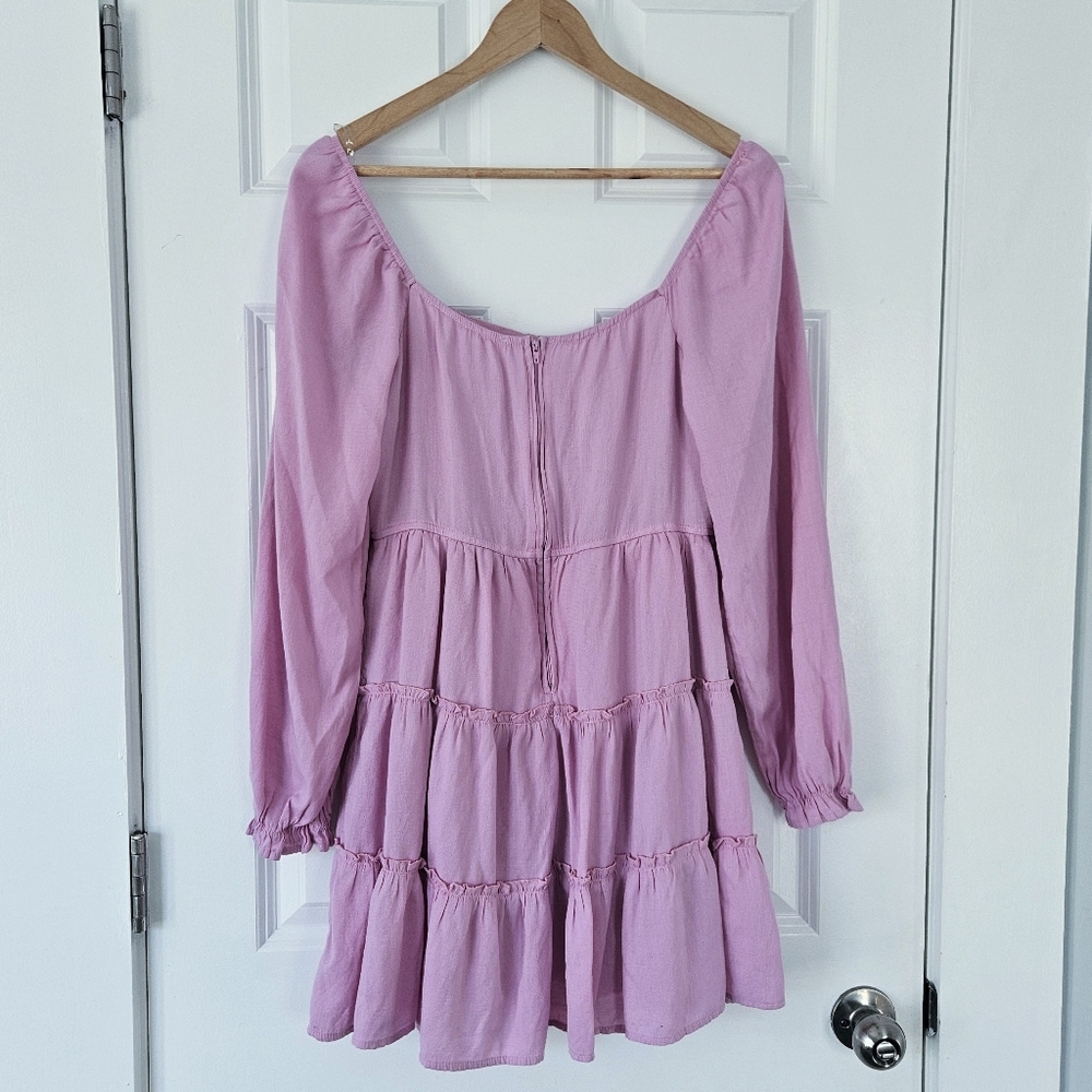 Altar'd State Long SleeveTiered Peasant Dress Lined L Large - Picture 5 of 5